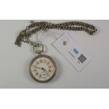 German silver pocket watch stamped 800 retailed by Adolph Springhorn Soltau with hallmarked silver