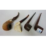 Four pipes including a K&P Peterson's pipe, Dr Plumb,