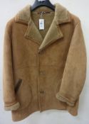 Clothing - XL Shearling sheepskin jacket with brown leather detail,