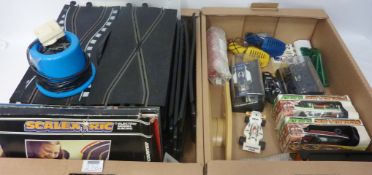 Scalextric cars - Ford Capri, BMW 320, JPS Lotus and three other cars,