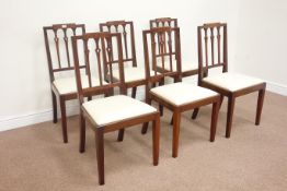 Set six Edwardian mahogany dining chairs with upholstered drop in seats Condition Report