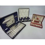 Cased set of fish knives and forks for 6,