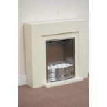 Electric fire in cream surround, W78cm, D72cm Condition Report <a href='//www.