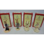 Four Royal Doulton Bunnykins - 'Bridesmaid', 'Groom', 'Bride' and 'Vicar',