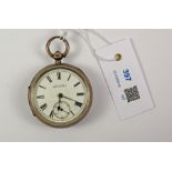 Victorian silver key wound pocket watch signed Dyson & Sons Leeds and Wakefield no 11206,