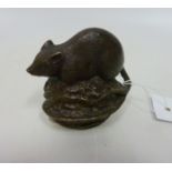 Bronze shrew on a walnut, H 7.5cm Condition Report <a href='//www.