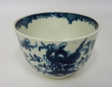 First period Worcester blue and white bowl with the 'Mansfield' pattern,
