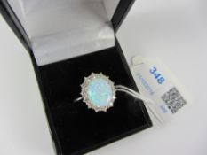 Opal cluster dress ring stamped 925 Condition Report <a href='//www.