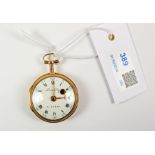 French 18ct gold key wound pocket watch circa 1800 signed Romilly A .Paris, the case stamped A.