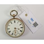 Victorian silver key wound pocket watch signed Robert Roscoe Lord Street Liverpool no 11151,