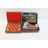 GB and world coins in one tin and a mahogany coin case Condition Report <a