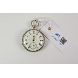 Victorian silver key wound pocket watch signed Peter Bradshaw Old Swan no 5893,