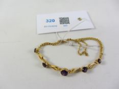 Amethyst set bracelet tested to 9ct Condition Report <a href='//www.