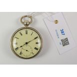 George IV silver key wound pocket watch signed Rich'd Hornby 41 Pool Lane Liverpool no 19079,