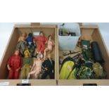 Various Vintage action men and accessories,