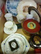 Three Royal Doulton 'Dorothy Wilding' mugs, Gibsons tea pot,