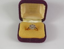 Diamond flower cluster ring stamped 18ct Condition Report <a href='//www.