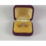 Diamond flower cluster ring stamped 18ct Condition Report <a href='//www.