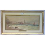 'Figures on the Beach by Scarborough Harbour',