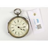 Edwardian silver centre seconds chronograph pocket watch signed J .ha..