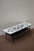 1950's Terence Conran for Meyer rectangular coffee table with undertier, 114cm x 38cm,