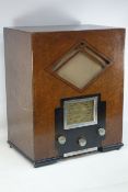 Circa. 1934 Art Deco Ultra radio, W40cm, H48cm Condition Report <a href='//www.