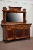 Early 20th century Arts and Crafts mirror back sideboard fitted with two drawers and three