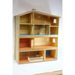 Swedish 1960s Lundby three section dolls house with accessories W70cm,