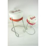 Graduated pair of 1970's Grolsch table lamps, modeled as bottle stoppers,