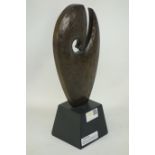Alec Peever, solid bronze music key sculpture, signed,
