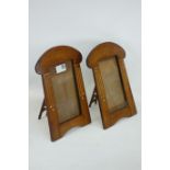 Pair of Arts & Crafts mahogany and mother of pearl inlaid photo frames,