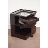 Jo Columbo - Boby office storage trolley unit in dark brown ABS plastic, signature mark,