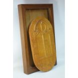 'The Chantry' carved oak wall plaque (H 51cm 27.