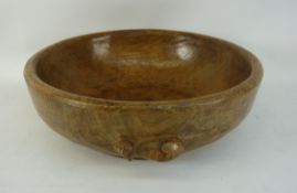 Yorkshire oak - 'Mouseman' circa 1950's oak fruit bowl, (24.