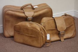 Set three tan leather look luggage bags Condition Report <a href='//www.