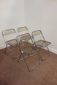 Set four Plia Castelli 1970s smoked perspex folding chairs Condition Report <a