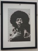 'Jimmy Hendrix' original pen with pink crayon Pete Marsh, signed 83 lower left,