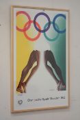 1972 Munich Olympic Poster, by Allen Jones, (b.