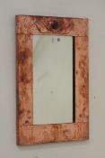 Arts and Crafts period beaten and embossed copper framed mirror,