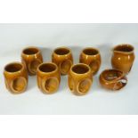 1960s Holkham owl eye design six piece coffee set with milk jug and sugar pot,