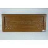 Whitley bomber relief carving in oak presented to the vendor's father by a Canadian squadron in the