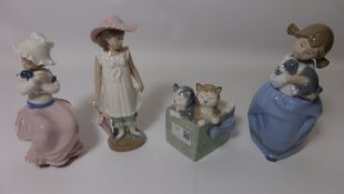Four Nao figuries, Kittens in a basket No.