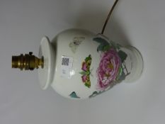Portmeirion table lamp, with 'Shrubby Peony' decoration,