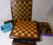 Electronic wooden chessboard complete and another chessboard with extra pieces Condition