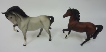 Two Beswick bisque horses,