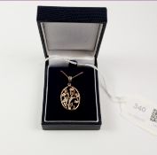 Rose gold-plated flower pendant necklace stamped 925 Condition Report <a
