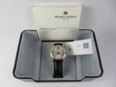 Maurice Lacroix gentleman's Grand Guichet automatic wristwatch steel/gold 18ct750 bezel,