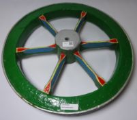 Green painted cartwheel, D50.5cm Condition Report <a href='//www.davidduggleby.