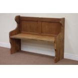 Waxed pine pew/settle, W126cm Condition Report <a href='//www.davidduggleby.