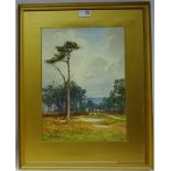 'Near Haslemere Surrey 1927', watercolour signed inscribed and dated by E.C. Pascoe Holman R.W.